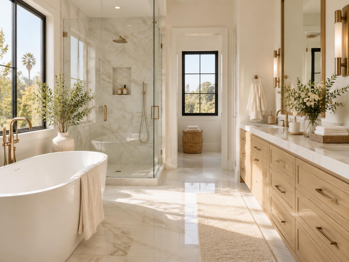 Spotless bathroom after professional cleaning